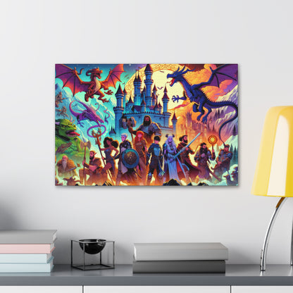 Dragon Fight Canvas Wall Art