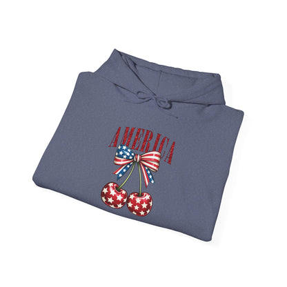 Patriotic Cherry Print Hoodie