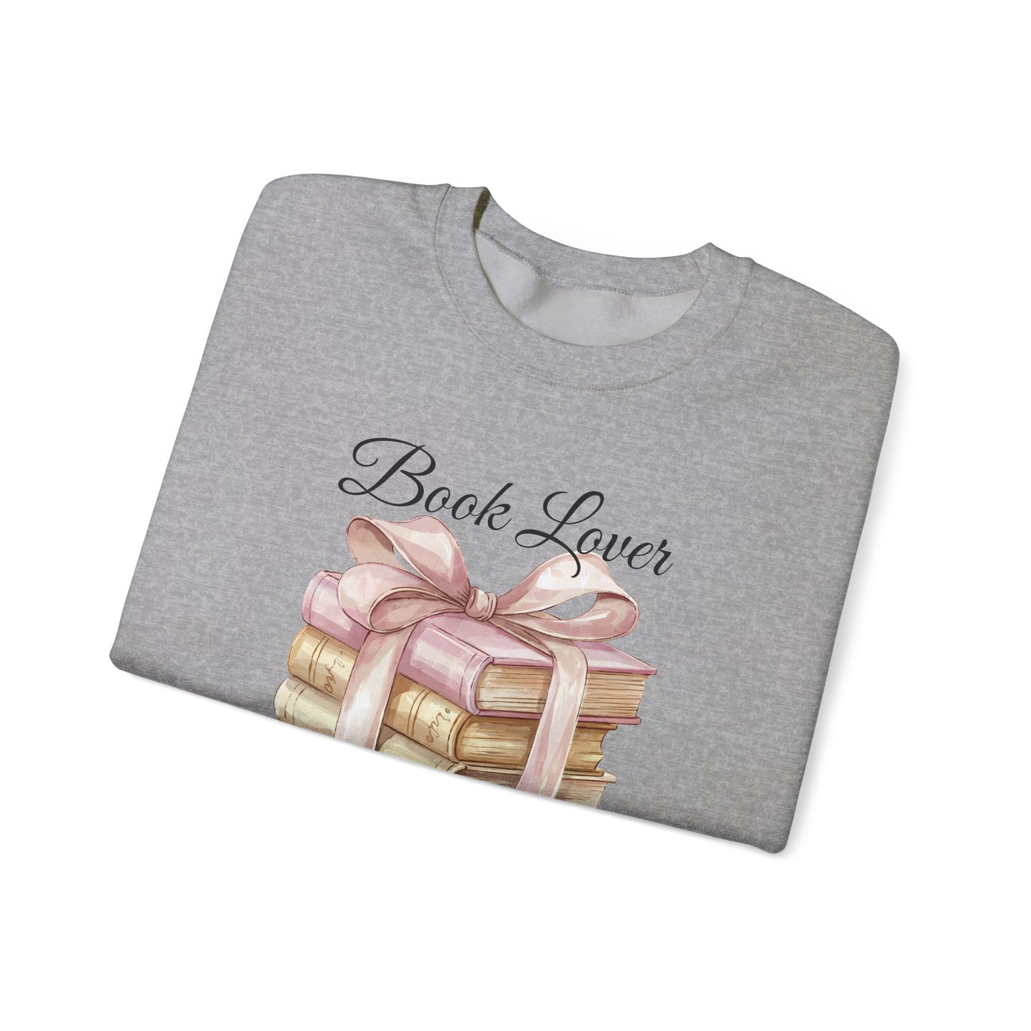 Book Lover Sweatshirt — Stack of Books with Ribbon Graphic