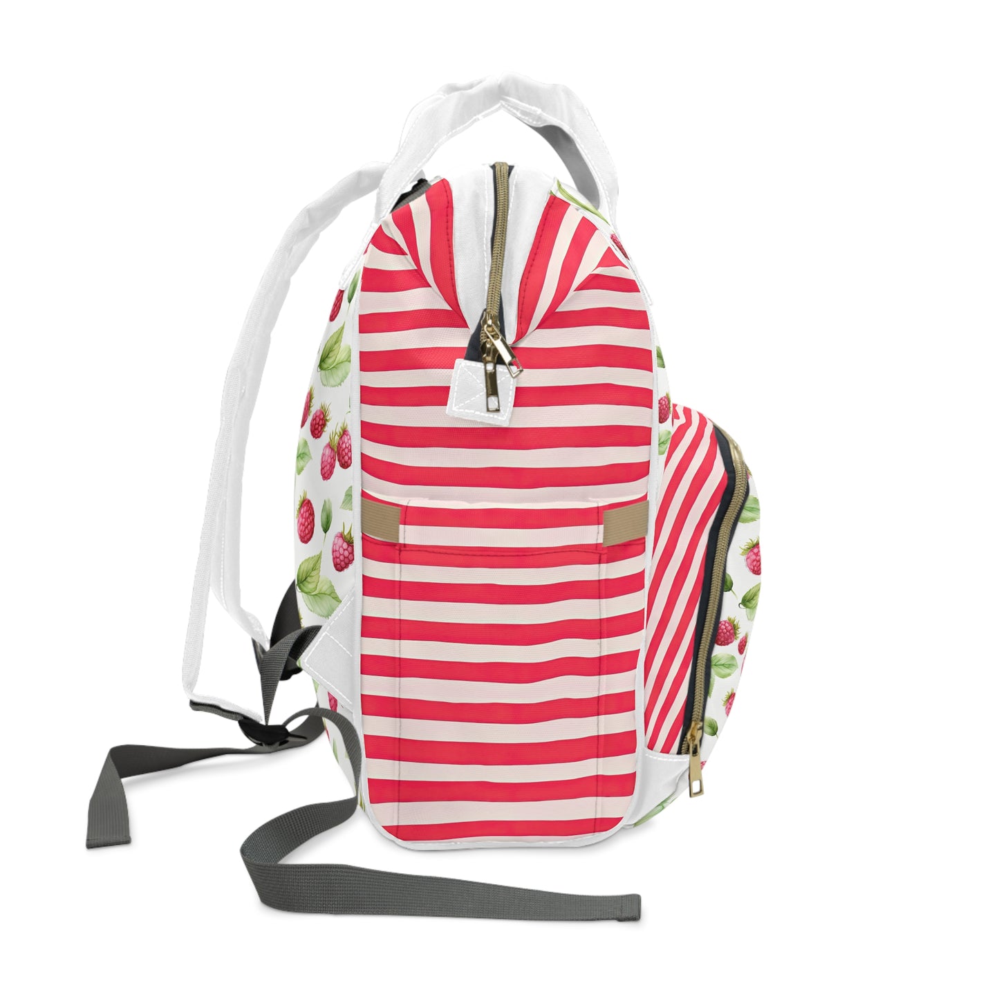 Raspberry Multifunctional Diaper Backpack