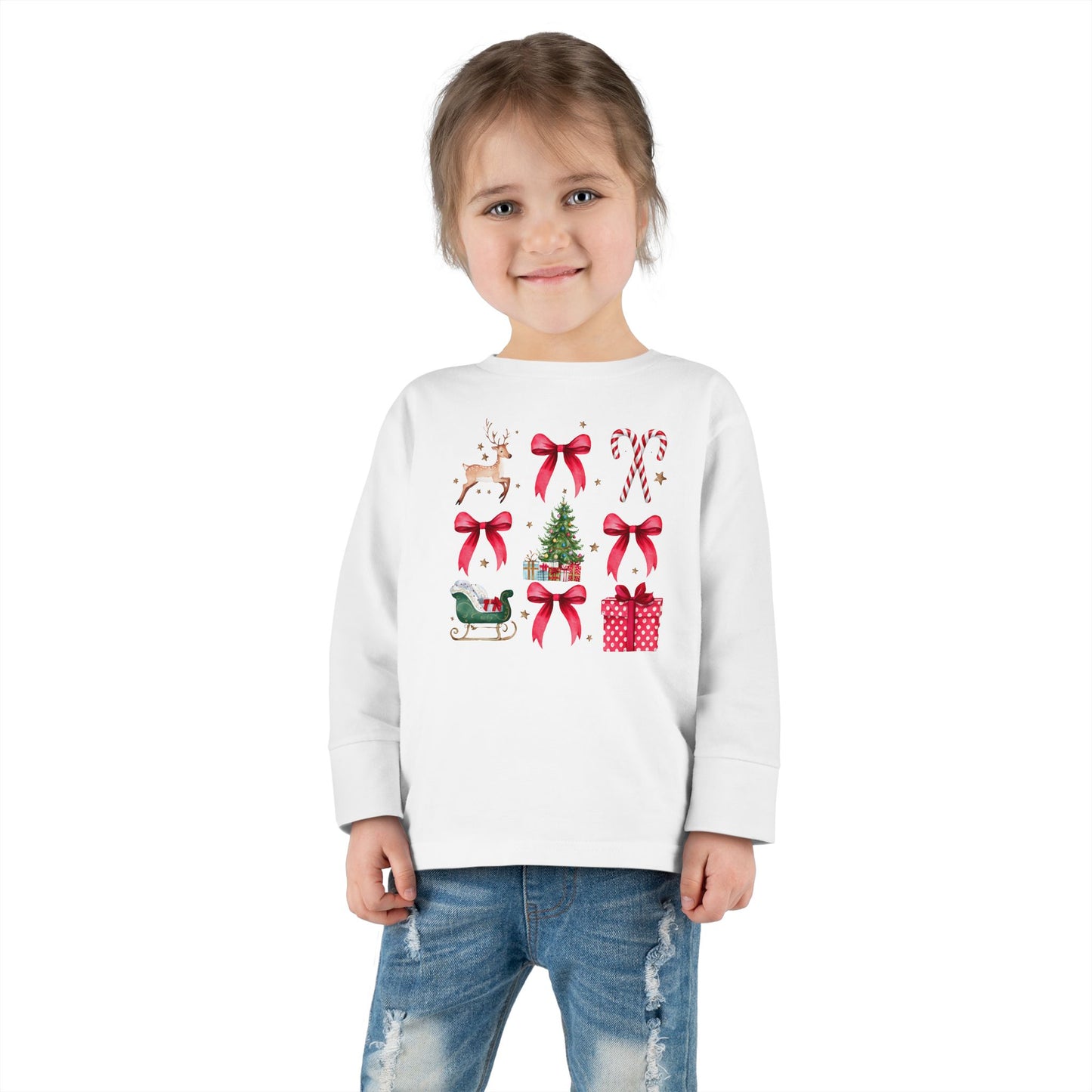 Christmas Coquette Toddler Long Sleeve Tee