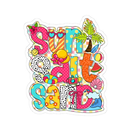 Colorful Summer Sun Salt Sand Kiss-Cut Stickers
