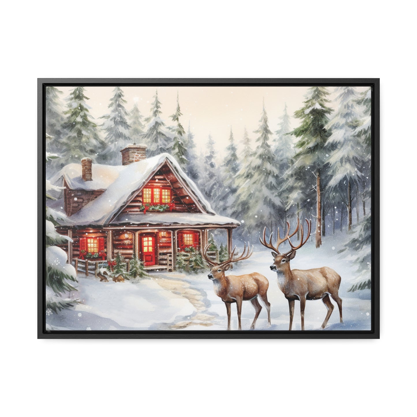 Snowy Cabin Canvas Wraps