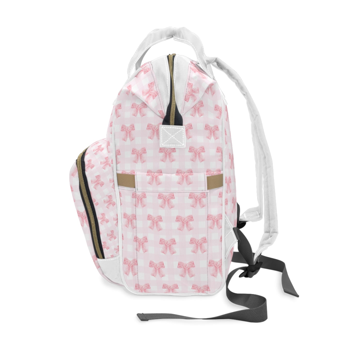 Coquette Pink Bow Multifunctional Diaper Backpack