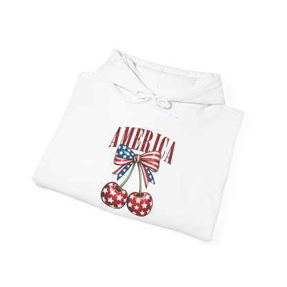 Patriotic Cherry Print Hoodie