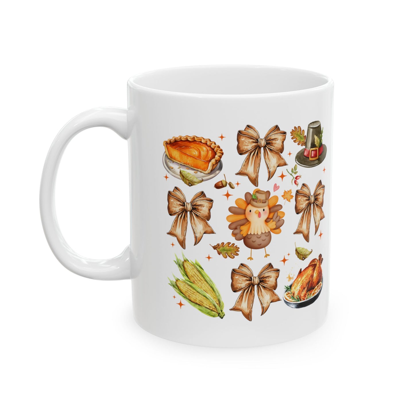 Thanksgiving Coquette Ceramic Mug, (11oz, 15oz)