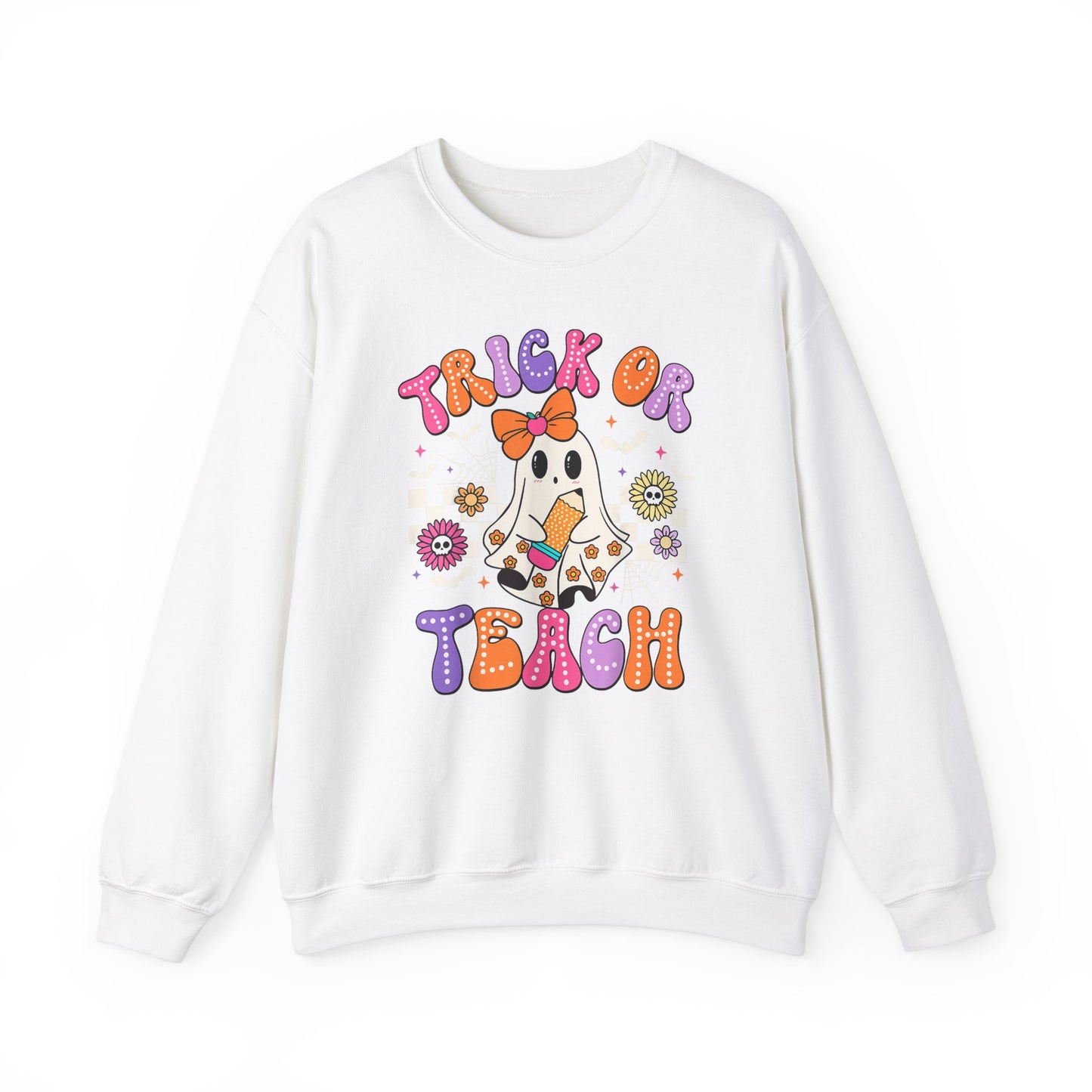 Trick or Teach Halloween Unisex Heavy Blend™ Crewneck Sweatshirt