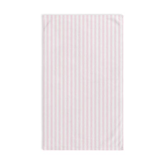 Coquette Pink and White Striped Hand Towel