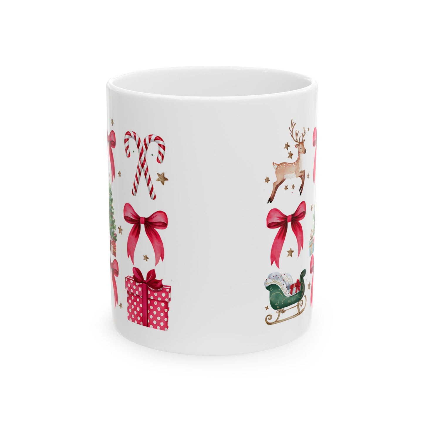 Coquette Christmas Ceramic Mug, (11oz, 15oz)