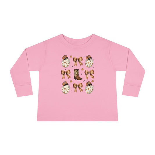 Coquette Cowboy Ghosts Toddler Long Sleeve Tee