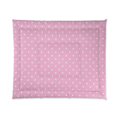 Girl's Pink Heart Comforter