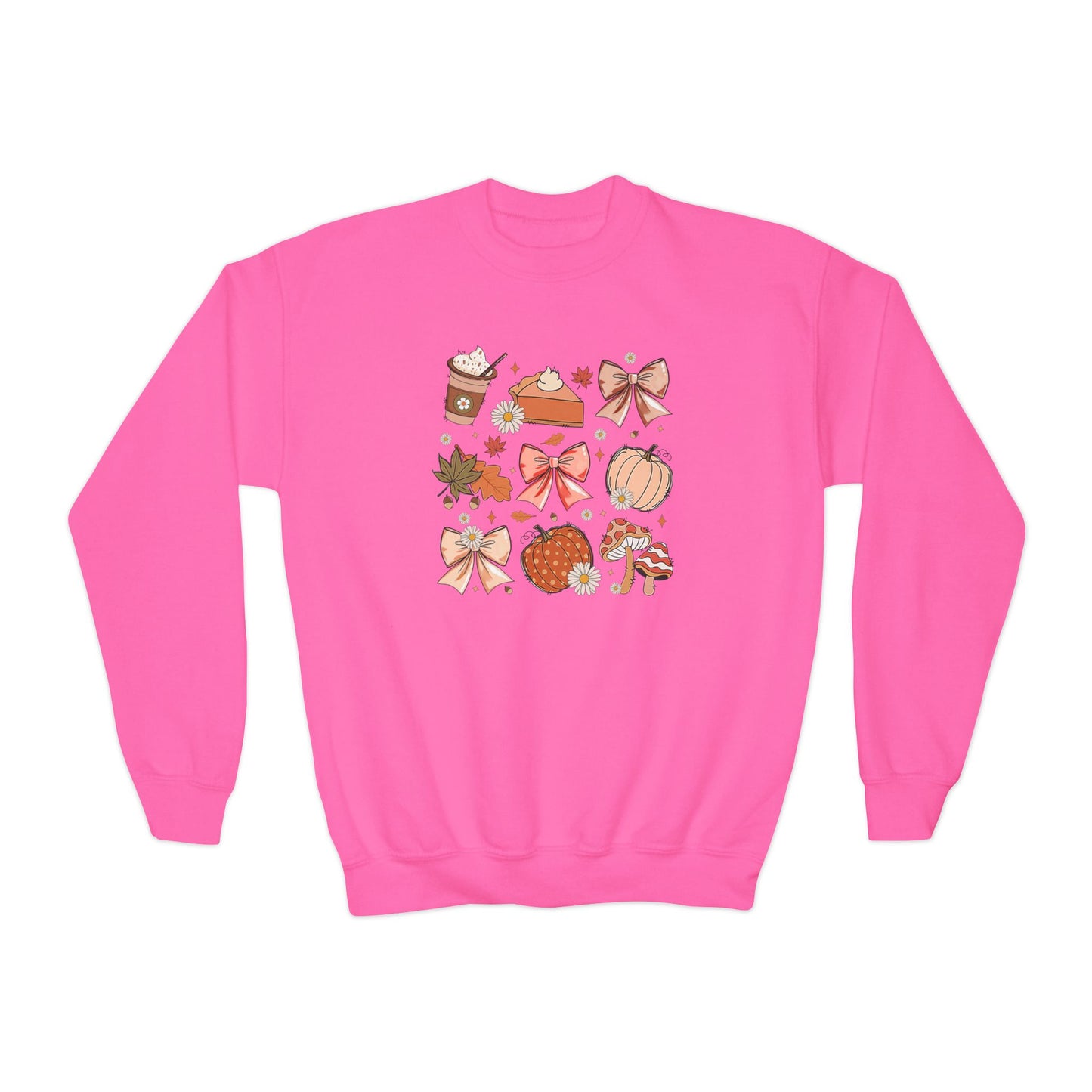 Fall Thanksgiving Vibes Youth Crewneck Sweatshirt