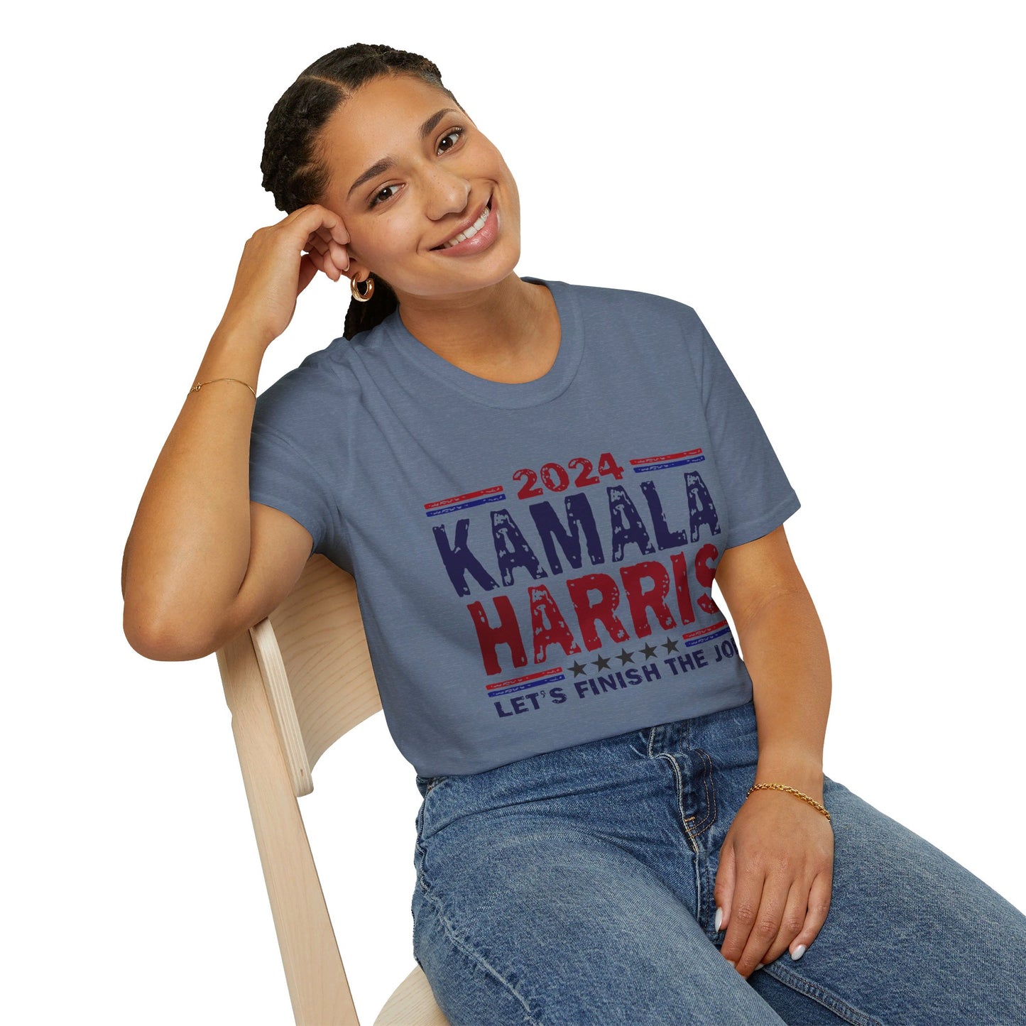 Kamala Harris Let's Finish the Job Softstyle T-Shirt