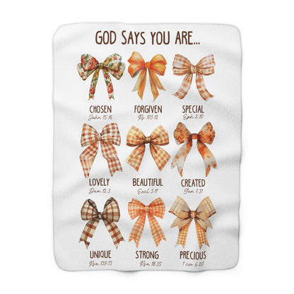 Coquette Christian Fall Sherpa Fleece Blanket