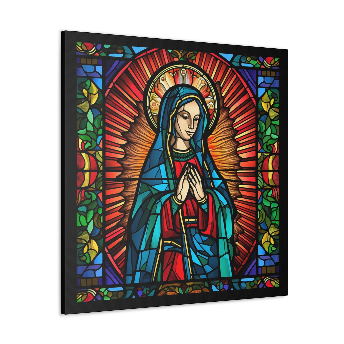 Faux Stained Glass Virgin Mary Canvas Gallery Wraps