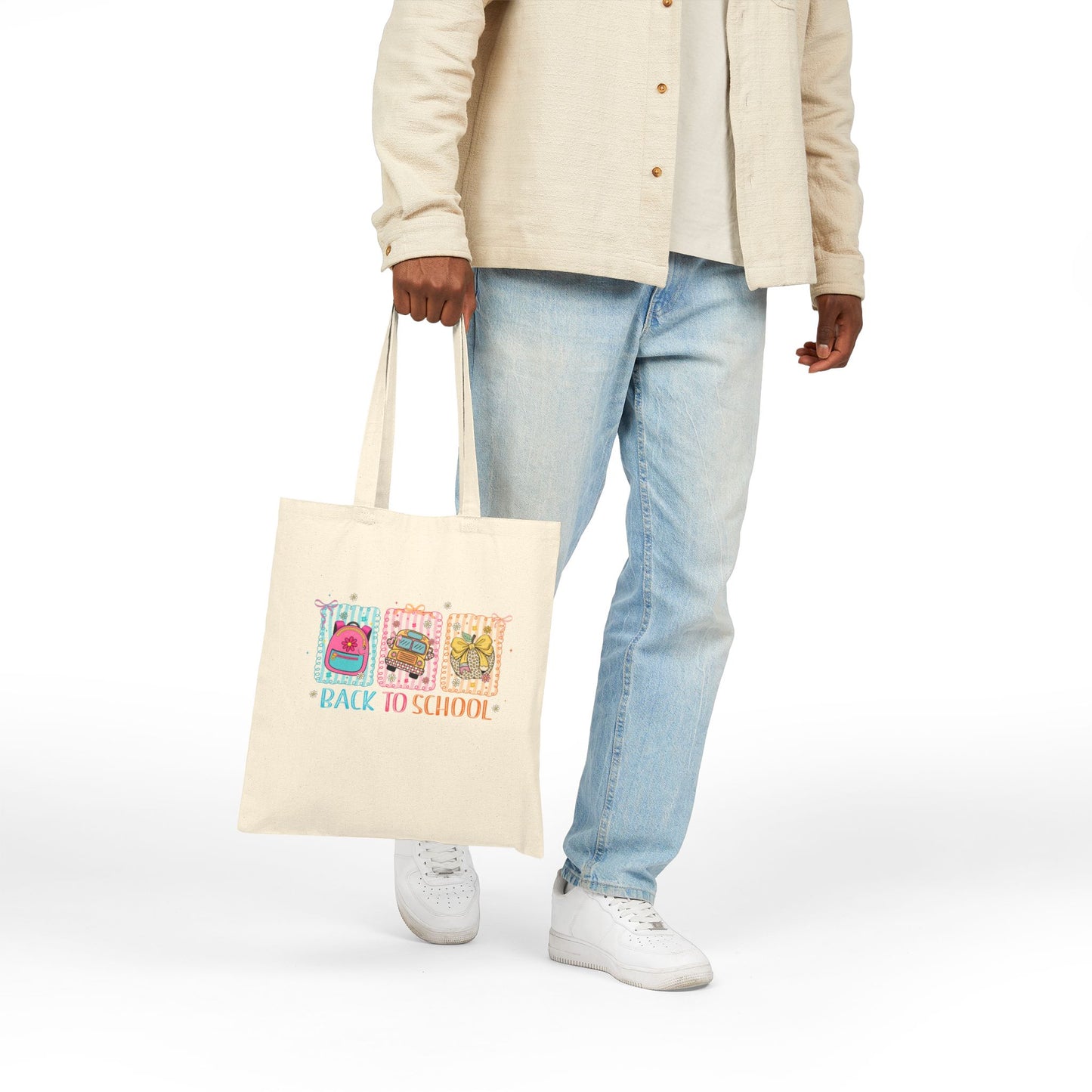 Eco- Friendly Back to School Cotton Canvas Tote Bag