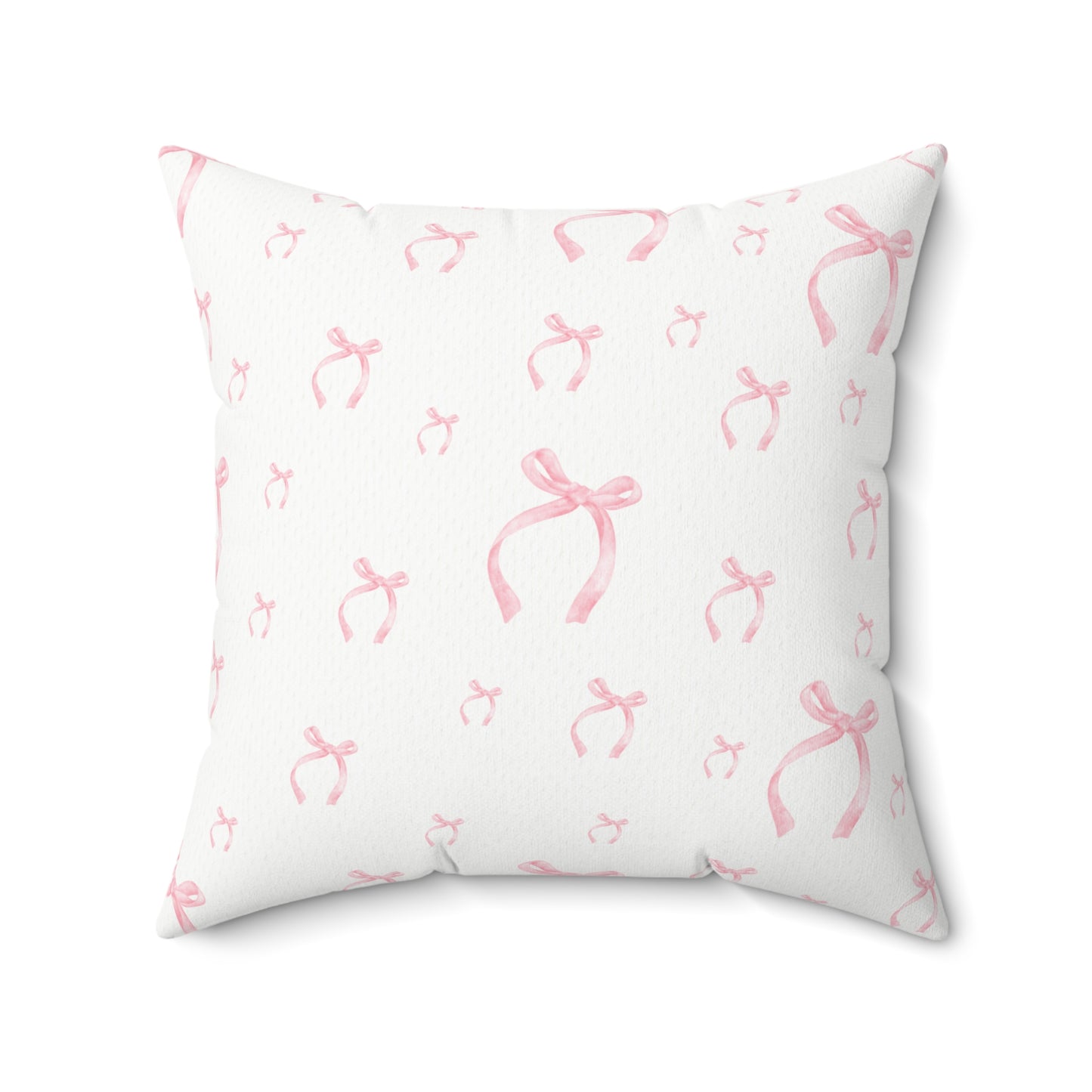 Coquette Pink Bow Square Pillow