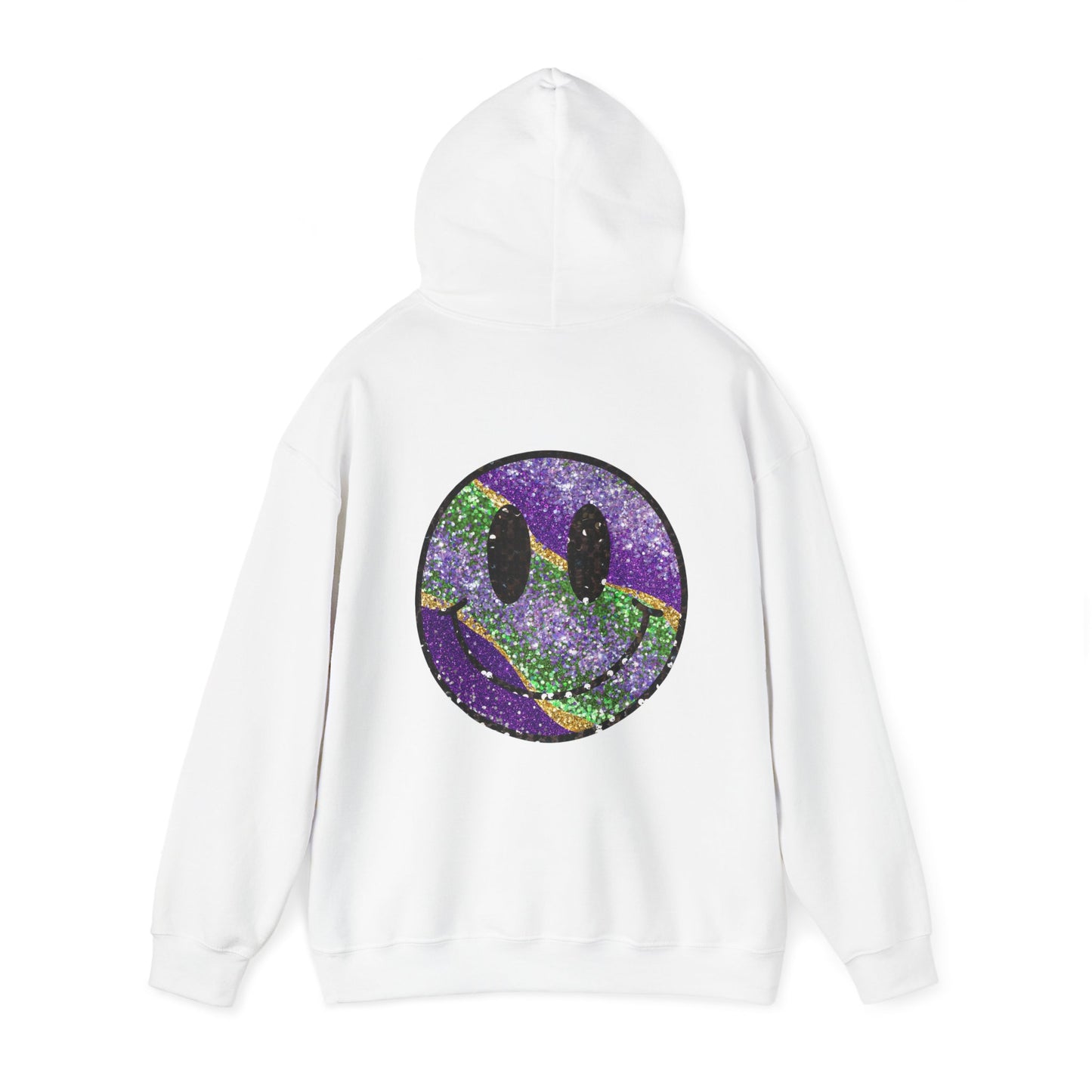 Mardi Gras LOVE Smiley Face Hoodie Sweatshirt