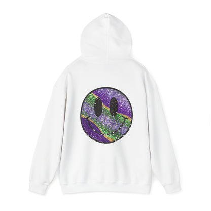 Mardi Gras LOVE Smiley Face Hoodie Sweatshirt