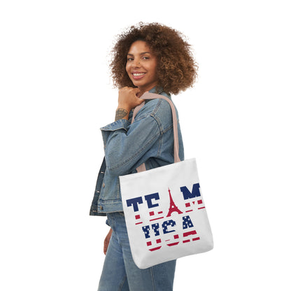 Team USA Paris Olympics Canvas Tote Bag, 5-Color Straps