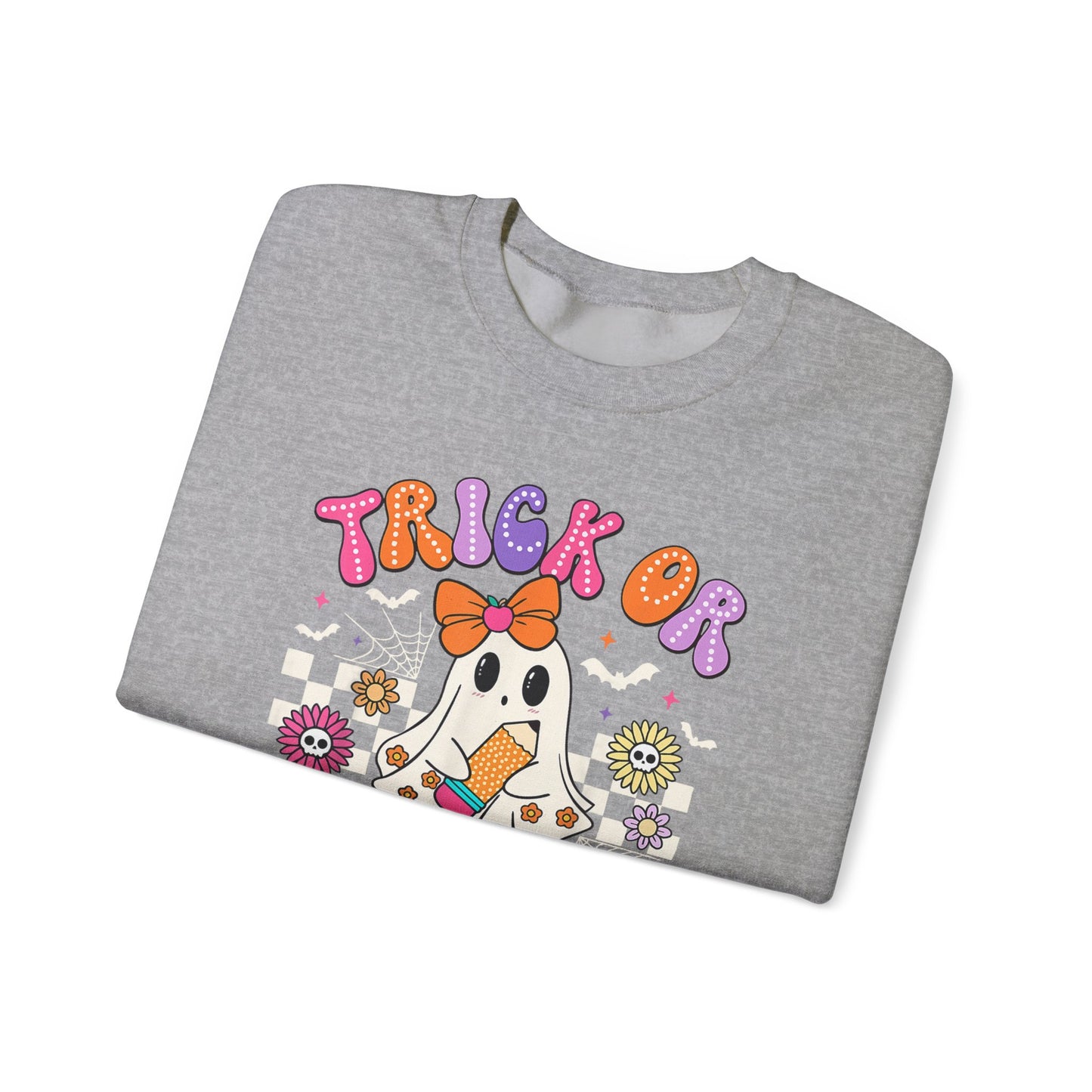 Trick or Teach Halloween Unisex Heavy Blend™ Crewneck Sweatshirt