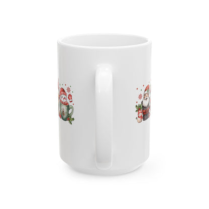 Christmas Santa & Snowman Ceramic Mug