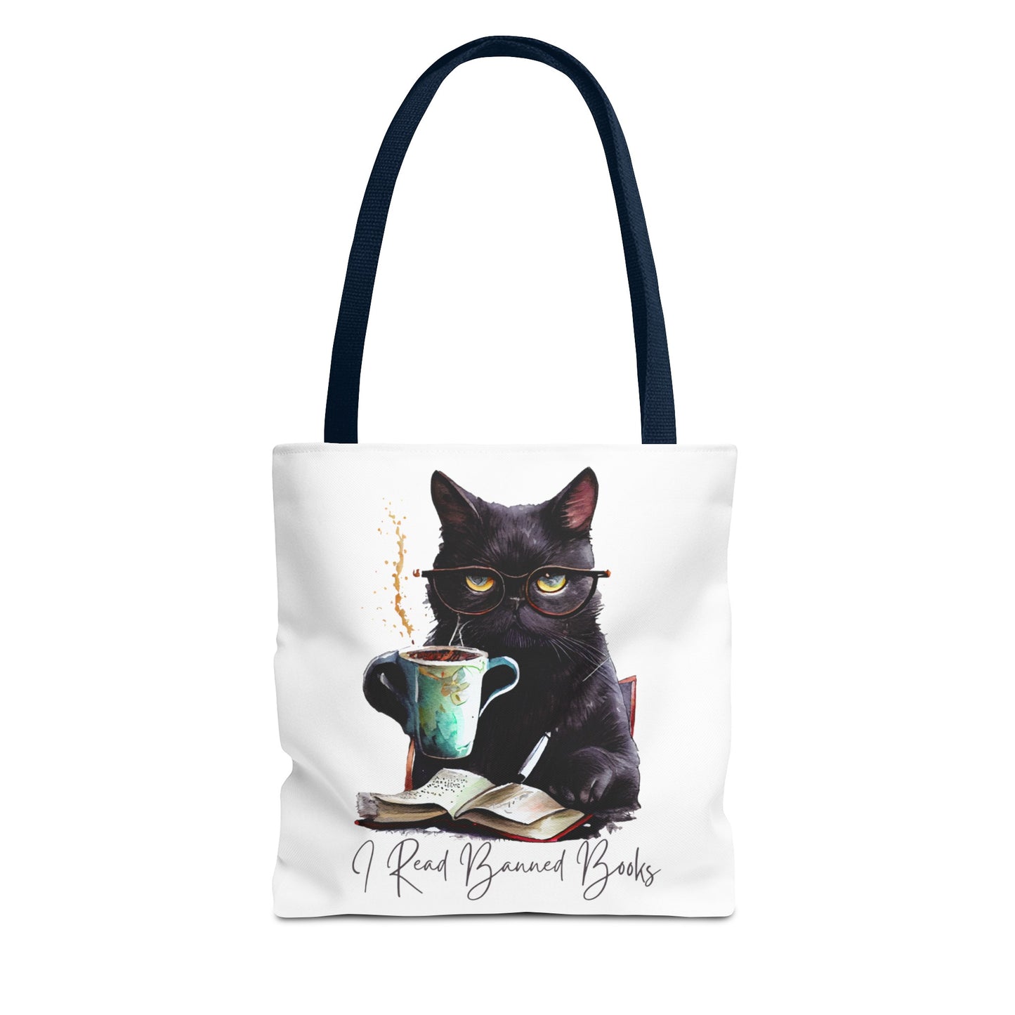 I READ BANNED BOOKS BLACK CAT Tote Bag