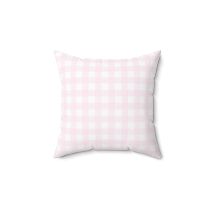 Coquette Pink Plaid Square Pillow