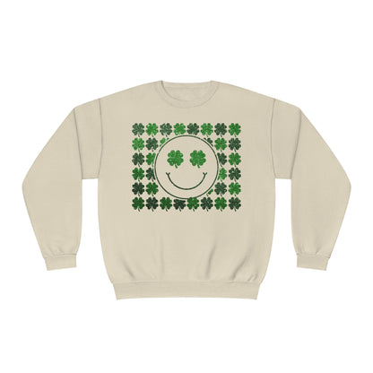 Clover Smiley Face St. Patrick's Day Sweatshirt