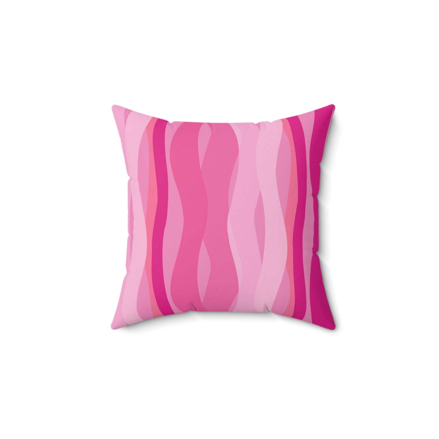 Hot Pink Wavy Lines Pillow