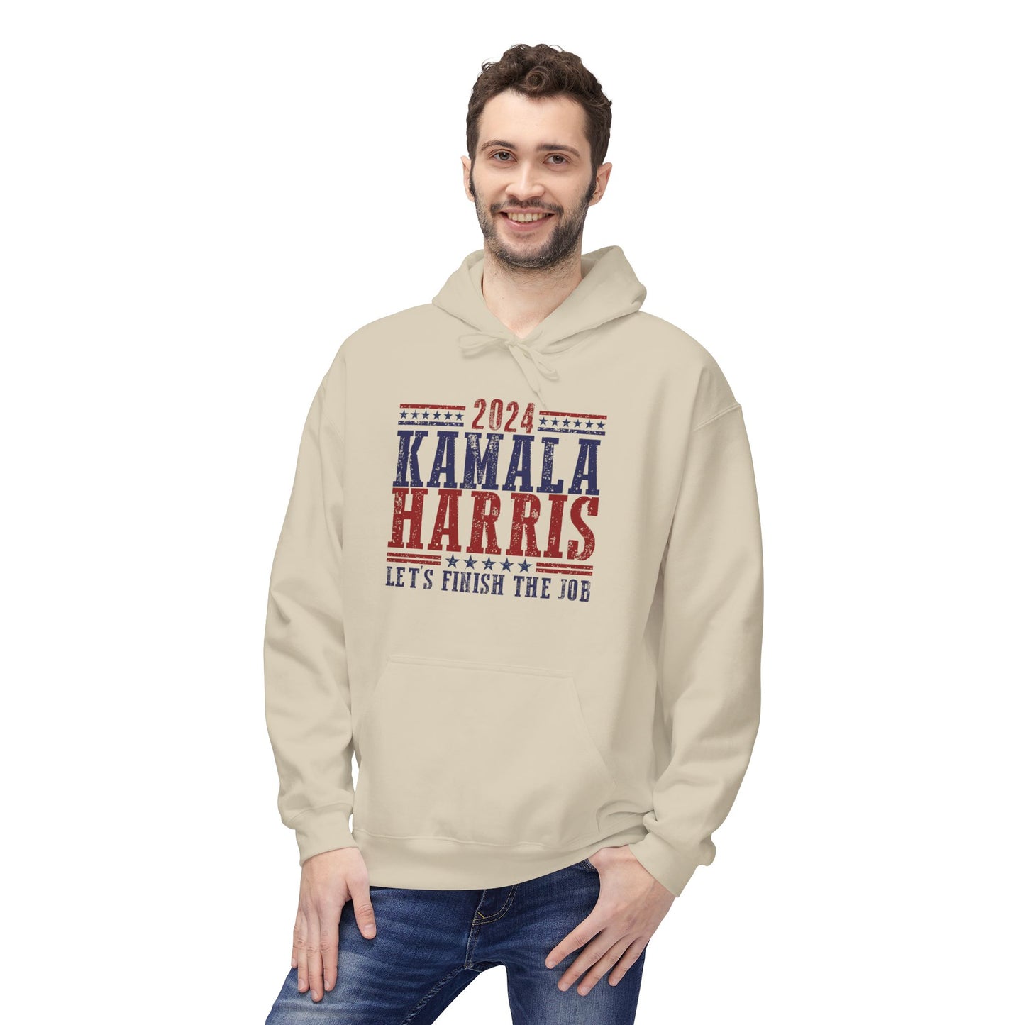 Kamala Harris Let's Finish the Job Unisex Midweight Softstyle  Hoodie