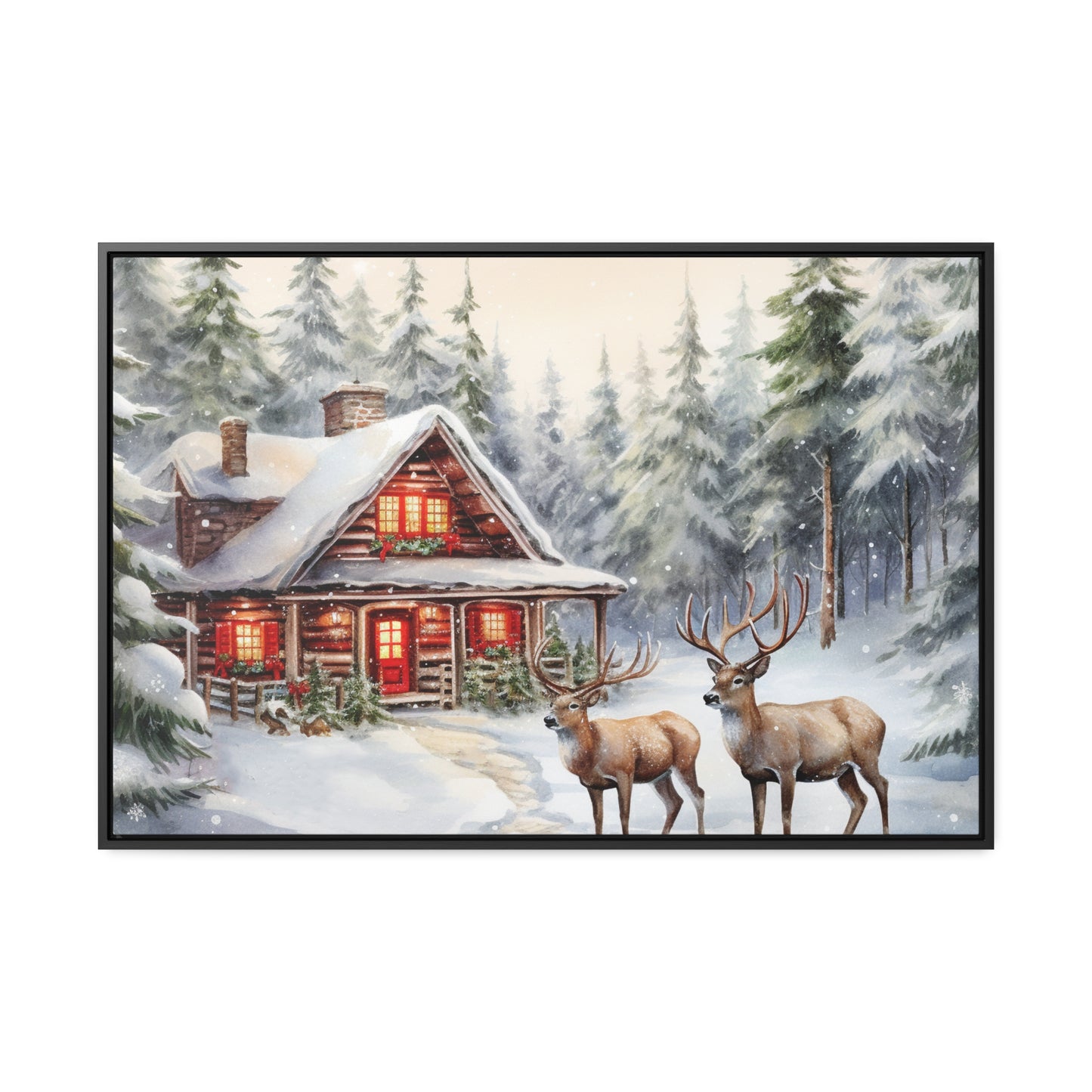 Snowy Cabin Canvas Wraps