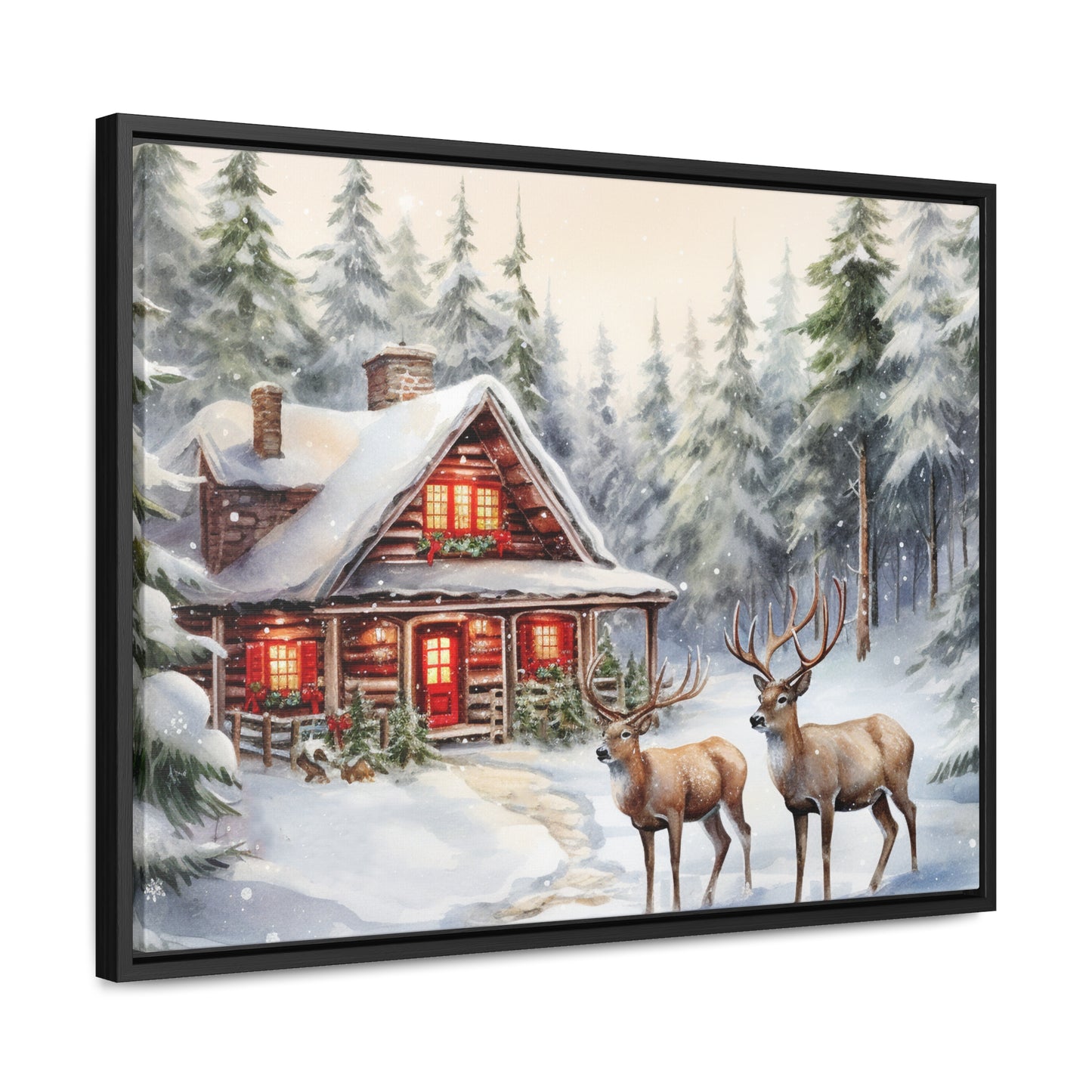 Snowy Cabin Canvas Wraps