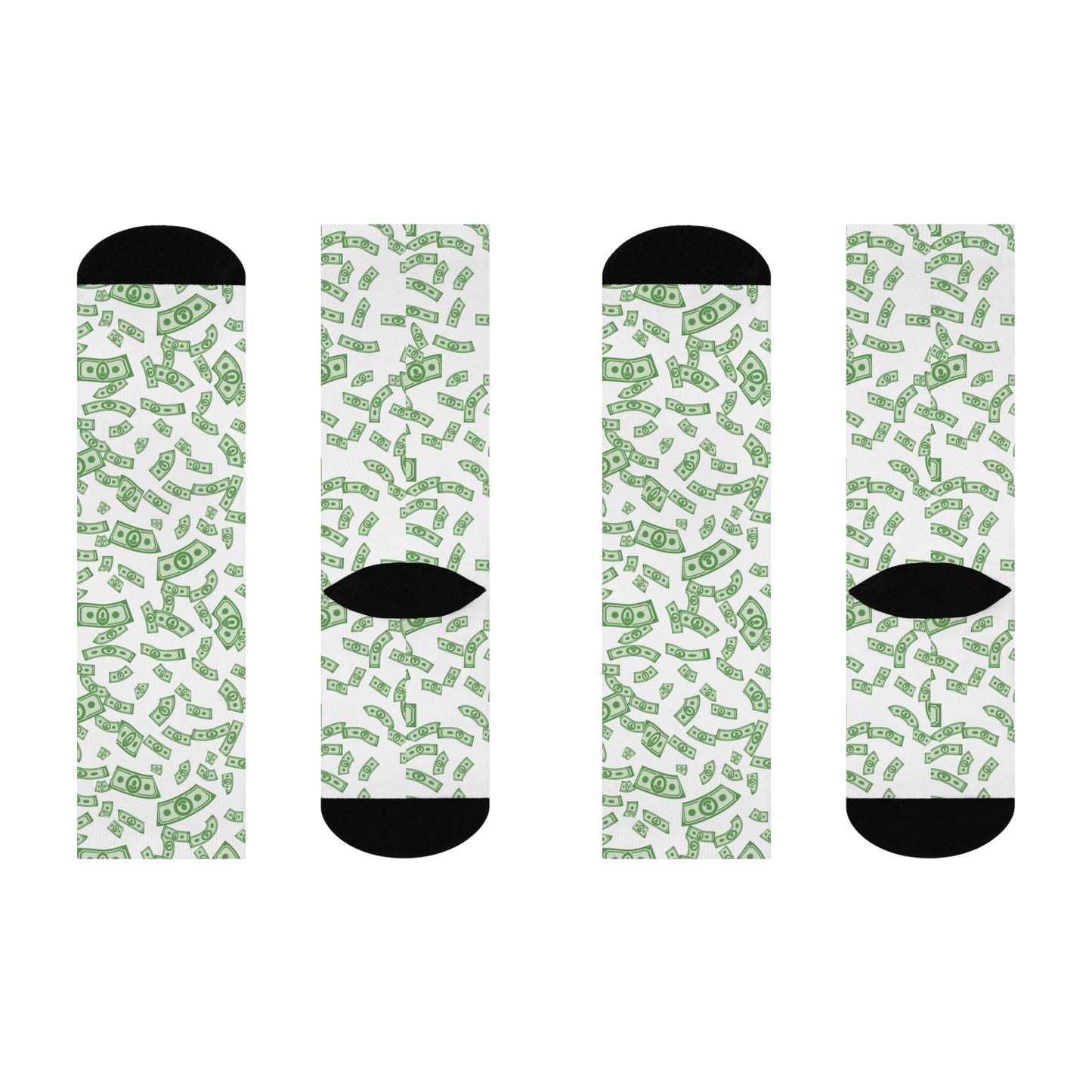 Money Themed Cushioned Crew Socks