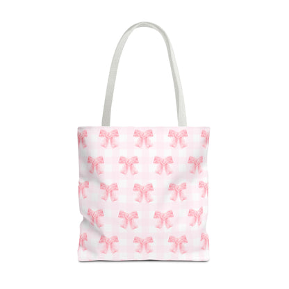 Girlie Pink Coquette Bow Tote Bag