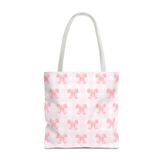 Girlie Pink Coquette Bow Tote Bag