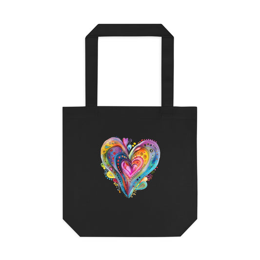 Colorful Heart Cotton Tote Bag