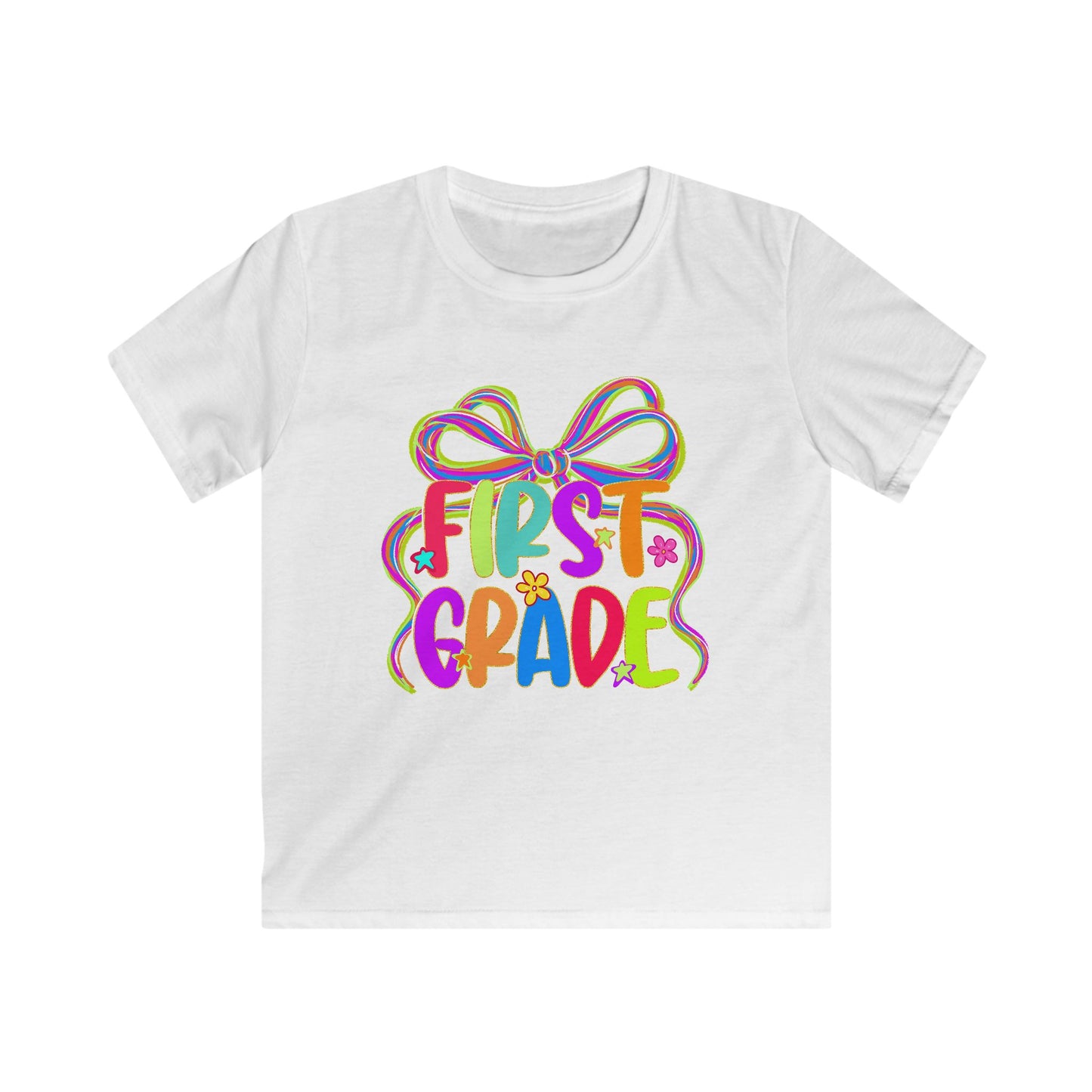 Neon Back to School First Grade Kids Tee