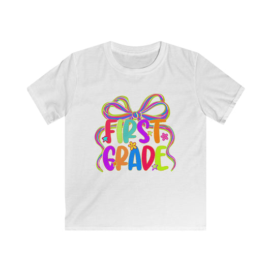 Neon Back to School First Grade Kids Tee