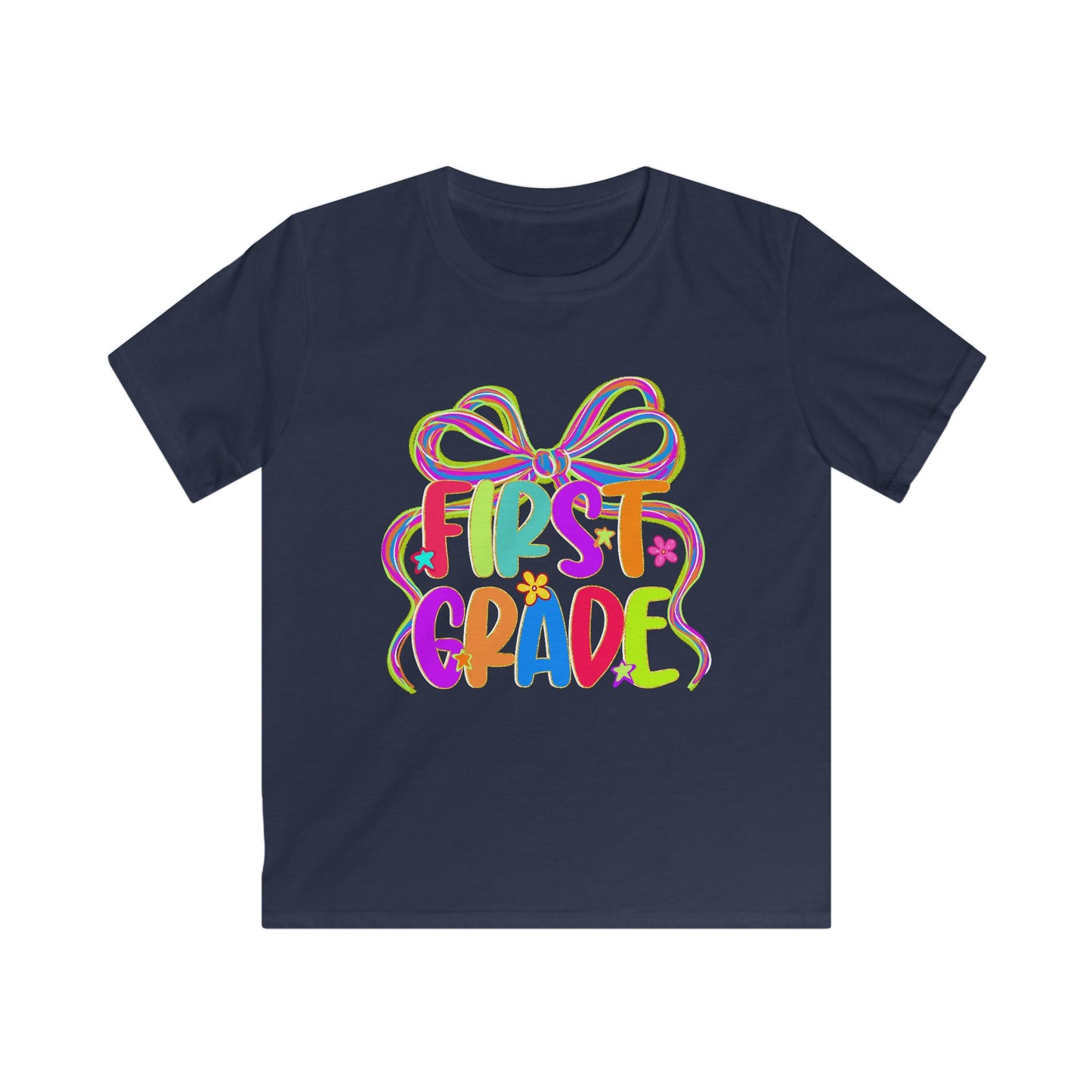 Neon Back to School First Grade Kids Tee