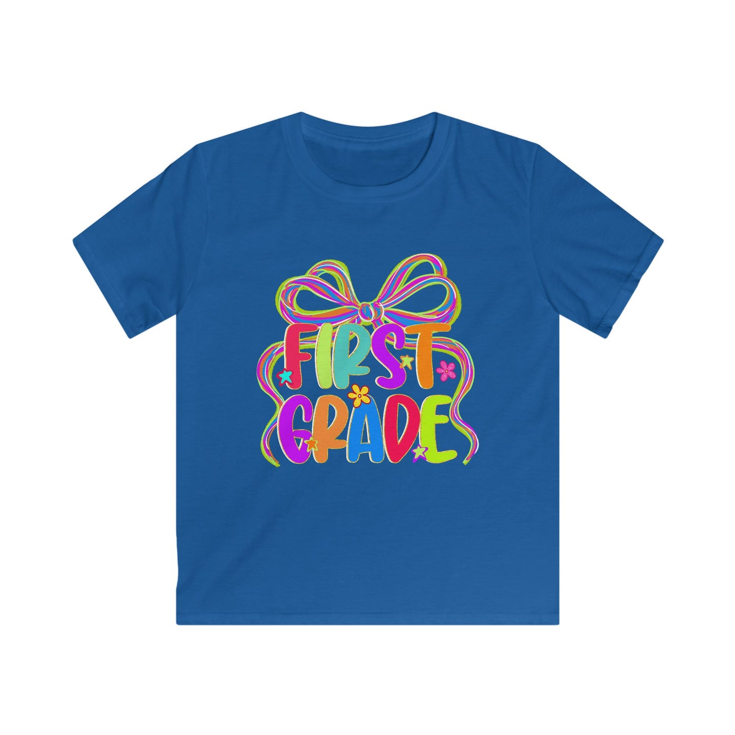 Neon Back to School First Grade Kids Tee