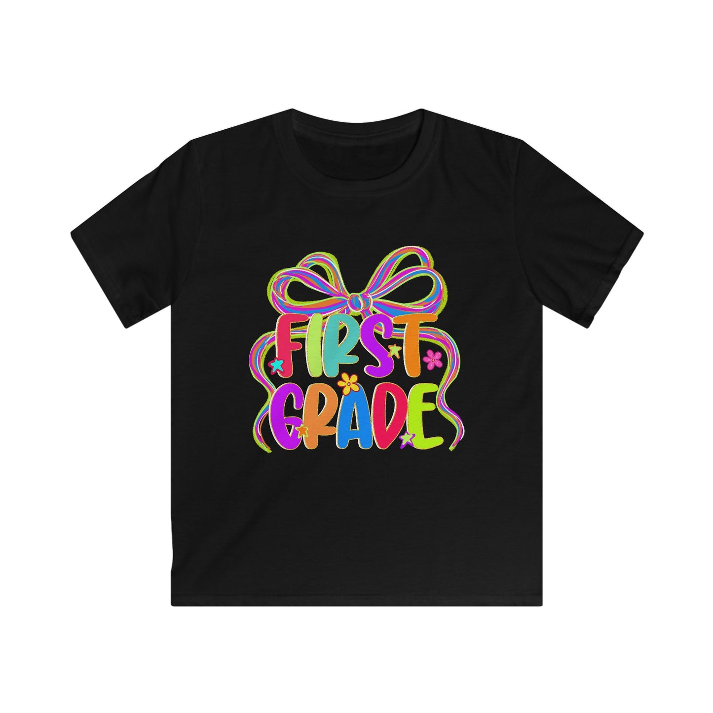 Neon Back to School First Grade Kids Tee