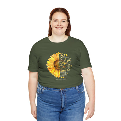 Proverbs She is Strong Sunflower T-Shirt