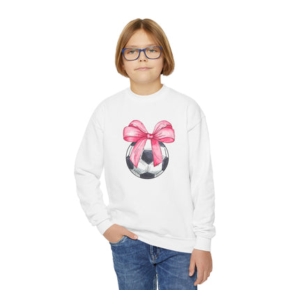 Soccer Coquette Youth Crewneck Sweatshirt