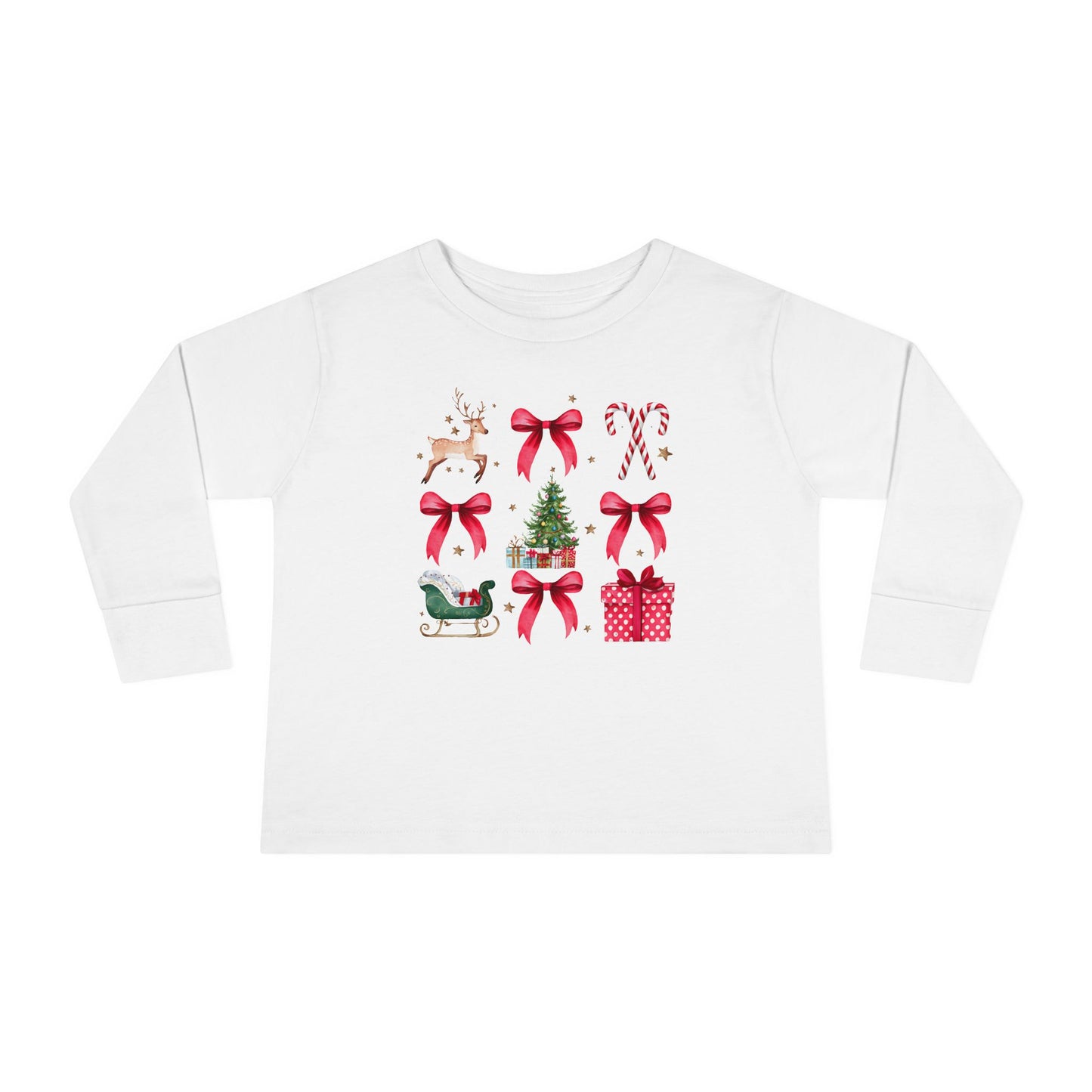 Christmas Coquette Toddler Long Sleeve Tee