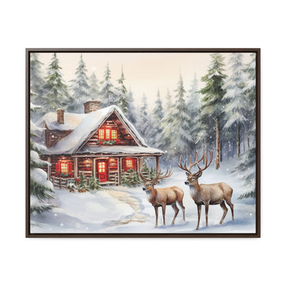 Snowy Cabin Canvas Wraps