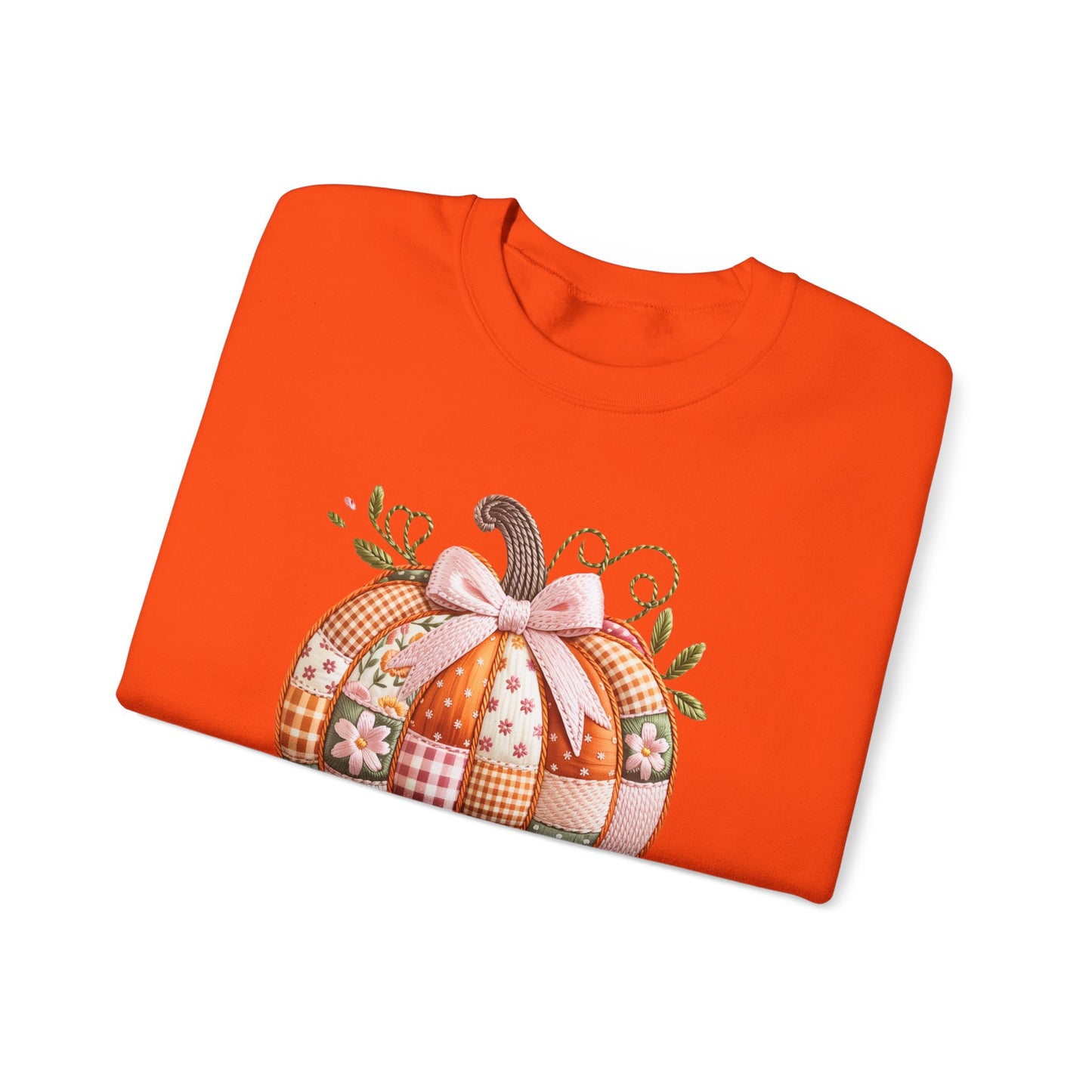 Fall Quilted Patchwork Pumpkin Sweatshirt
