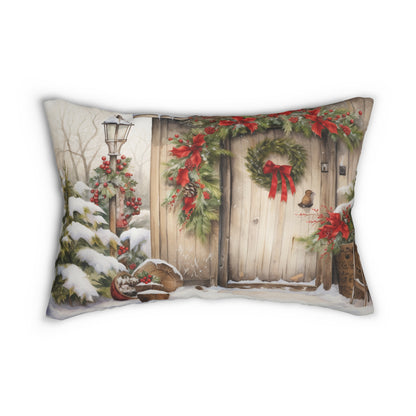 Christmas Door Lumbar Pillow