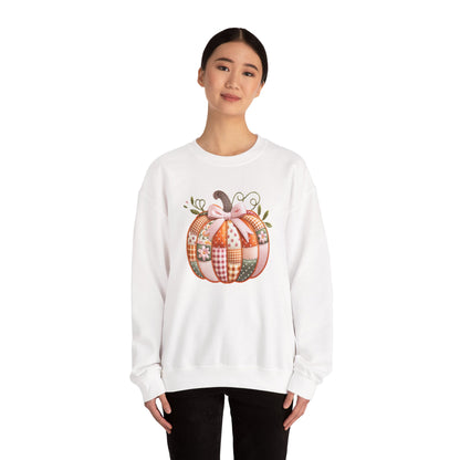 Fall Quilted Patchwork Pumpkin Sweatshirt