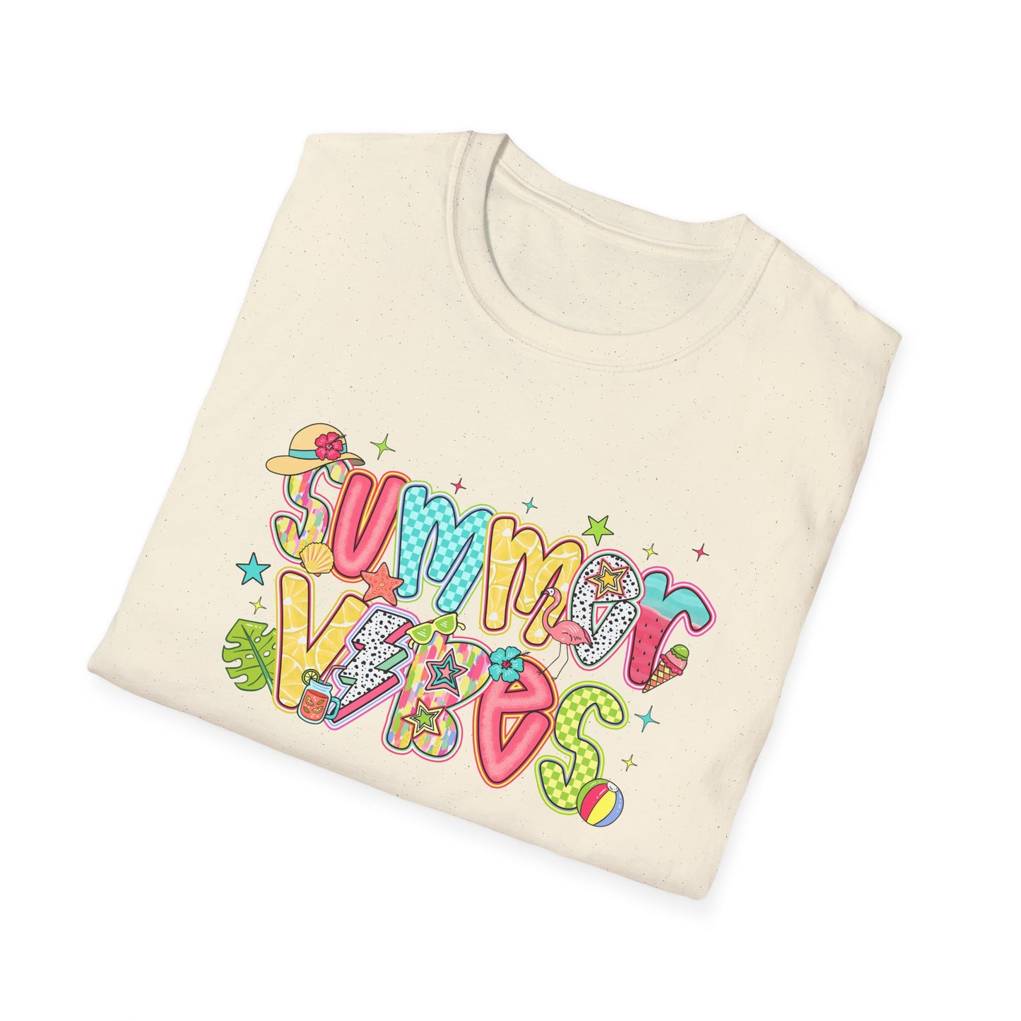 Colorful Summer Vibes Unisex Softstyle T-Shirt
